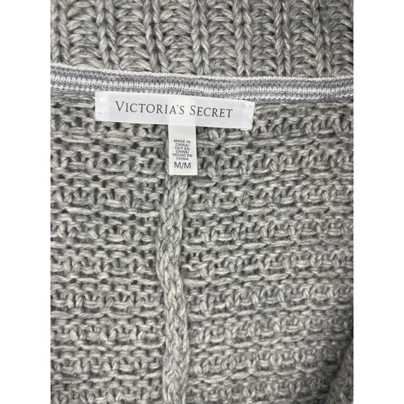 Victorias Secret Chunky Cable Knit Shawl Collar Cardigan Sweater Coat Medium - Picture 2 of 7